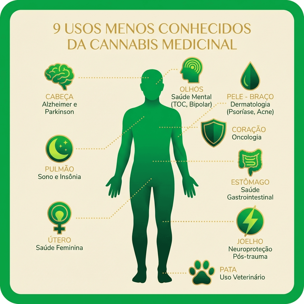 Infográfico: 9 usos da cannabis medicinal no corpo humano
