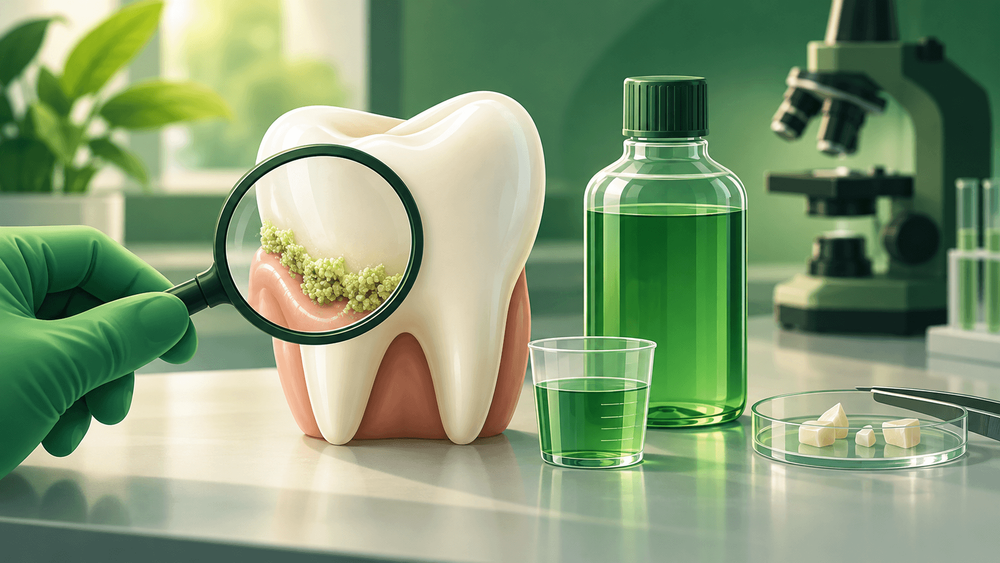Enxaguante bucal com CBD contra a placa bacteriana